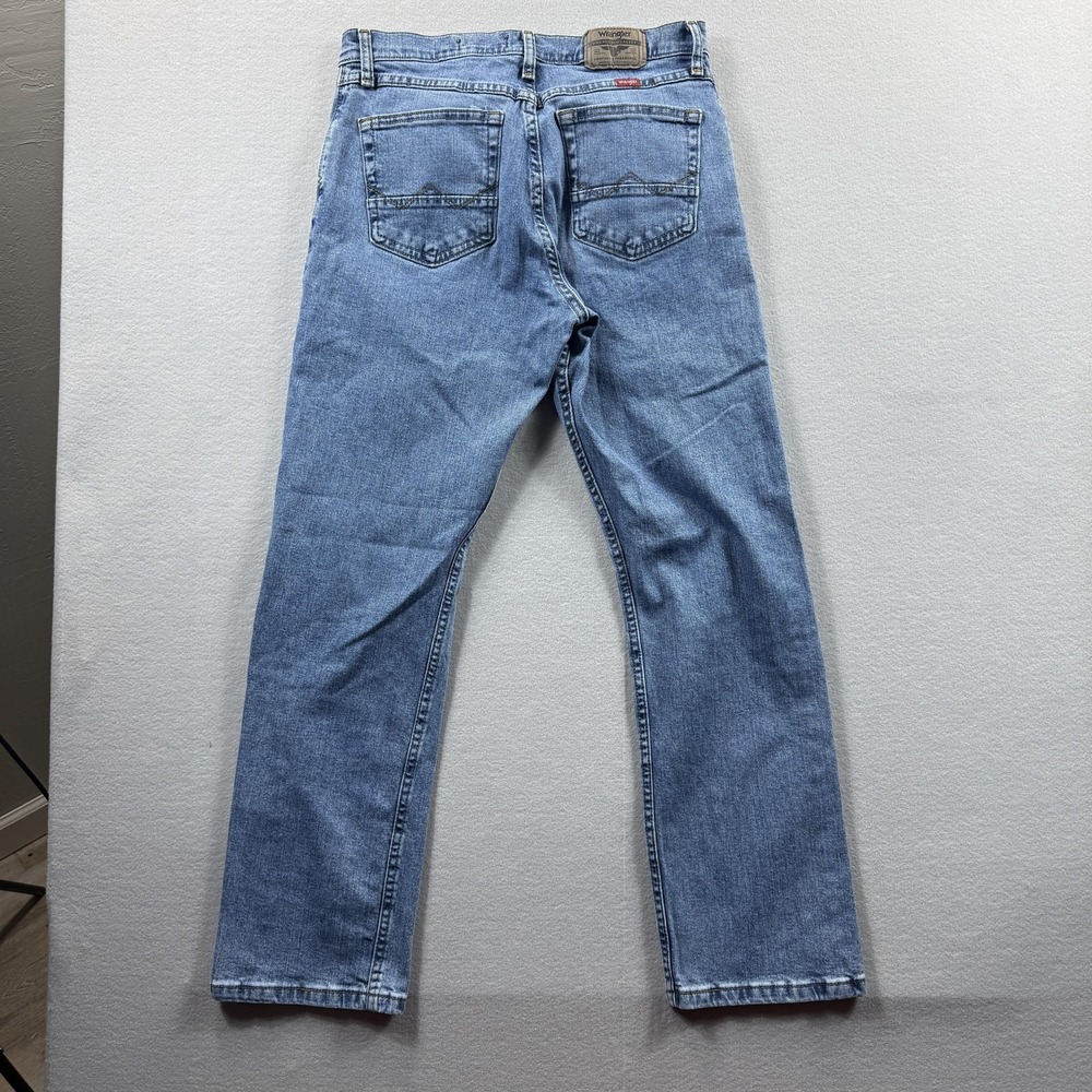 Wrangler Jeans Mens 32x29 Light Wash Blue Straight Leg Denim Western (Tag 32x30) - Picture 8 of 8